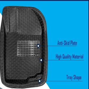 4.5D Car Floor Foot Tray Mats for Aura  - Black